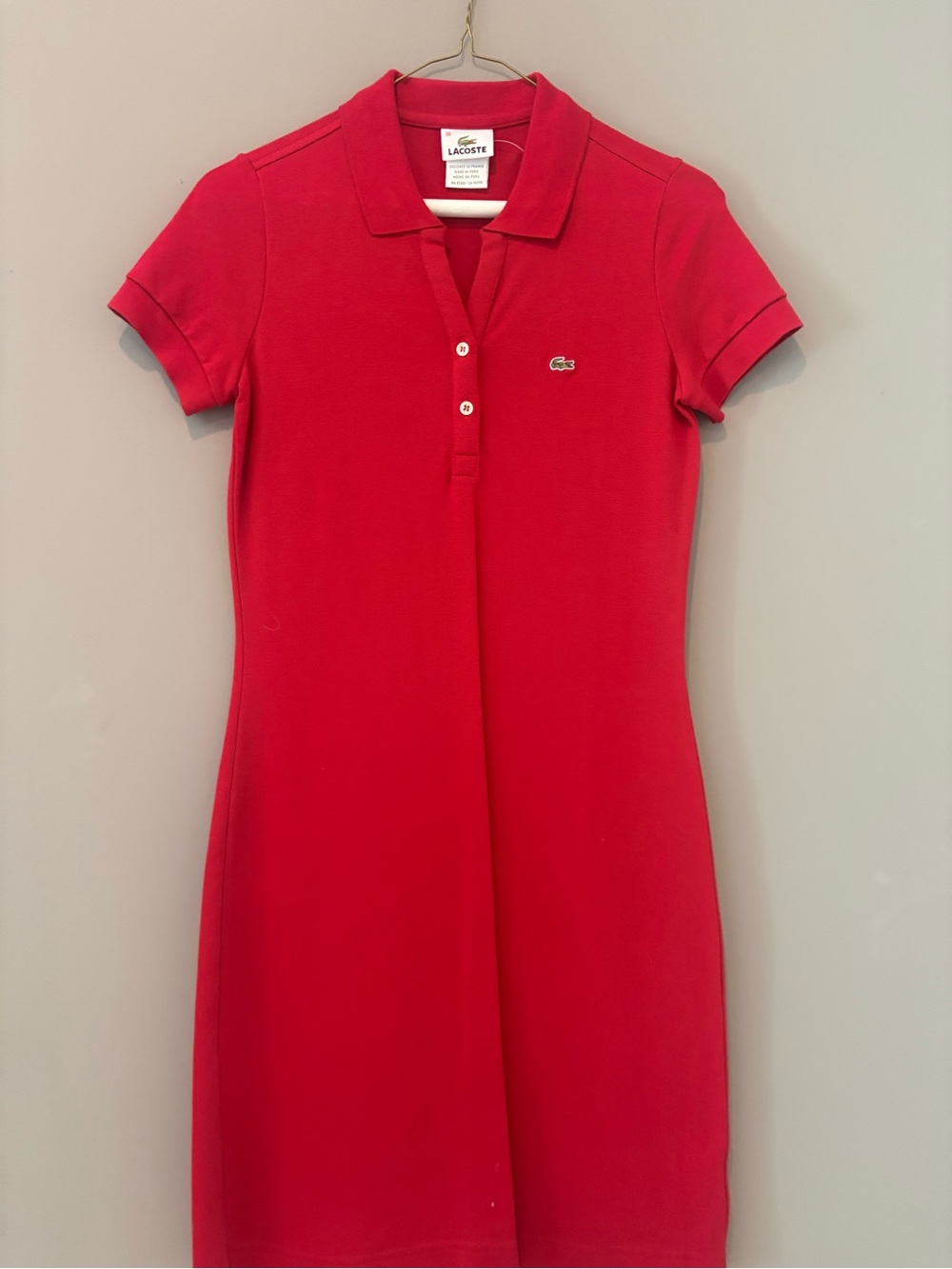Lacoste Red Polo Midi Dress